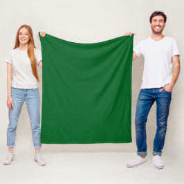 Modern mörk skogsgrön enfärgad fleecefilt