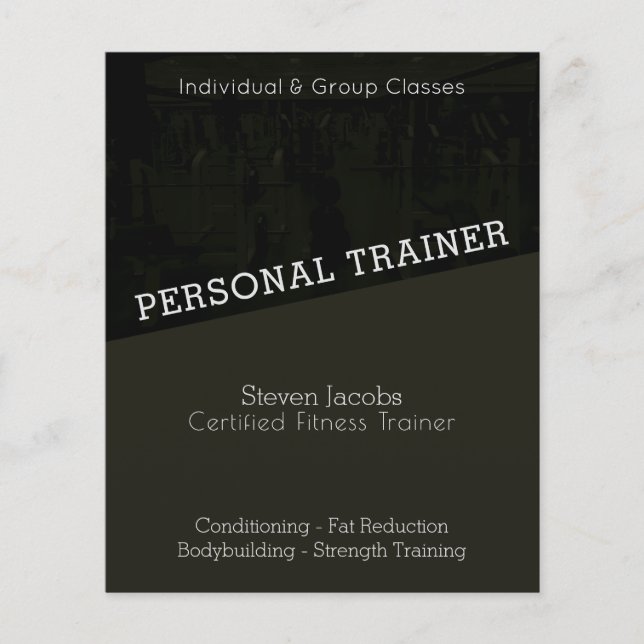 Modern mörk skuggar gymnastiktränare flygblad (Framsidan)