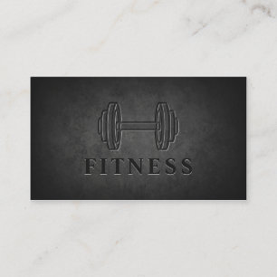 Modern Mörk Sten Dumbbell Personal Trainer Fitness Visitkort