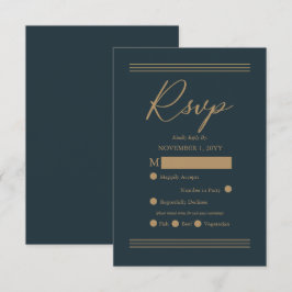 Modern Mörk Teal| Antique Guld Minimalist OSA Kort