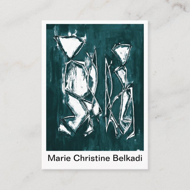 Modern Mörk Teal Grått Artistic Networking Visitkort (Framsida)