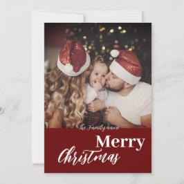 Modern Mörk till julafton Dusky Family Photo Trend Inbjudningar