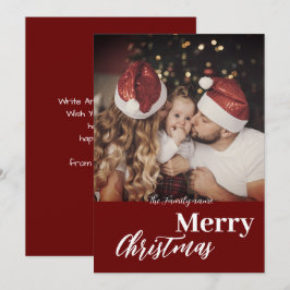 Modern Mörk till julafton Dusky Family Photo Trend Inbjudningar
