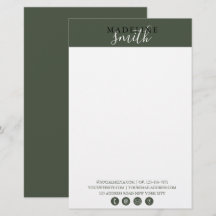 Modern mörkgrön skrift