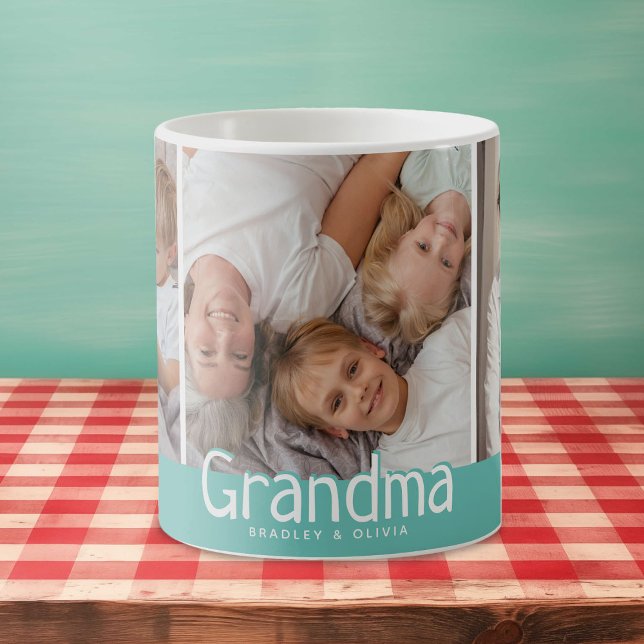 Modern Mormor Foto Collage Sött Gåva  Kaffemugg (Skapare uppladdad)