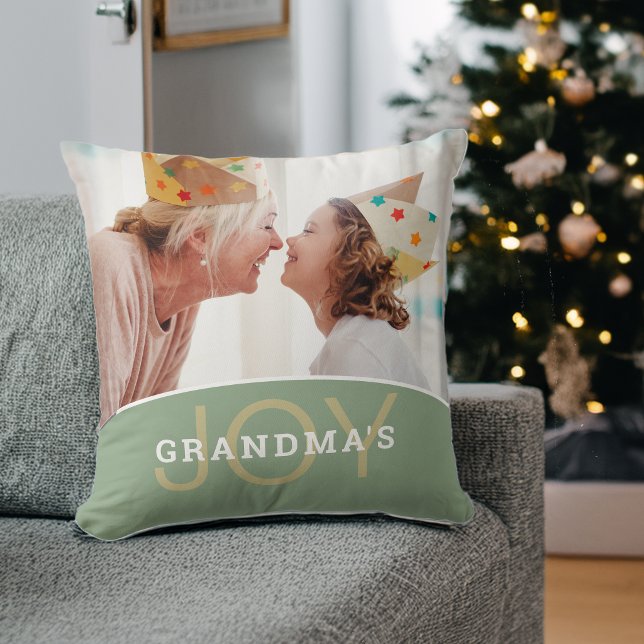 Modern mormors glädje 2 bilder kudde (Modern Grandma's Joy 2 Photos Throw Pillow)