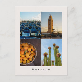 Modern Morocco Travel Collage Postcard Vykort