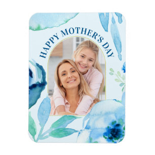 Modern Mors dag blåturkos vattenfärg Magnet