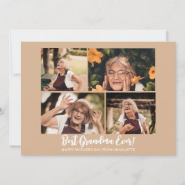 Modern Mors dag Grandma 4-foto med enkel Elegant Julkort