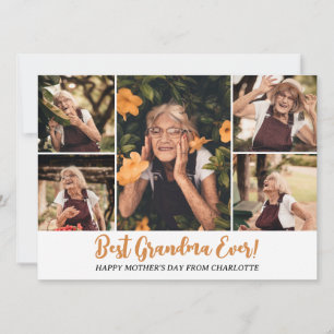 Modern Mors dag Grandma 5-foto med enkel Elegant Julkort