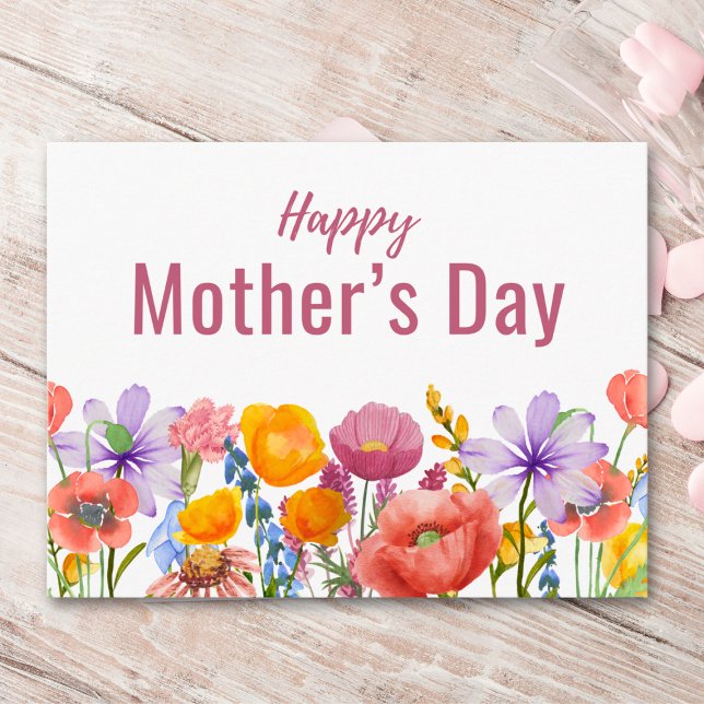 Modern Mors Dag Mamma Kort - Blommiga Vildblommor (Skapare uppladdad)