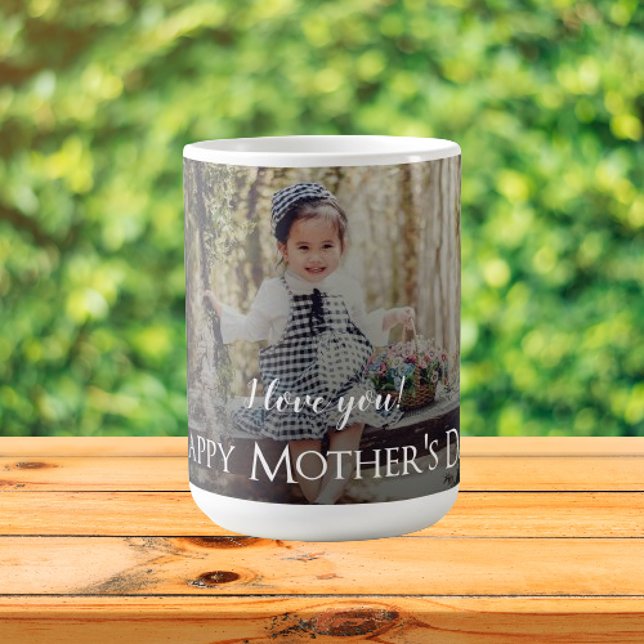 Modern Mors dag Photo Mugg (Modern Mothers Day Photo Personalized Coffee Mug)