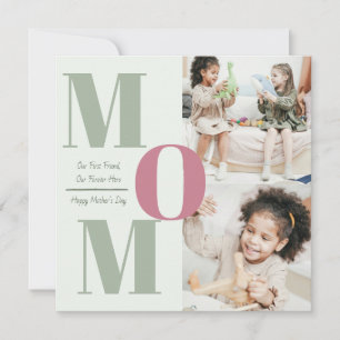 "Modern Morsdags fotokollage MOM Bokstäver - Julkort
