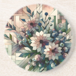 Modern Mosaic Flowers Underlägg