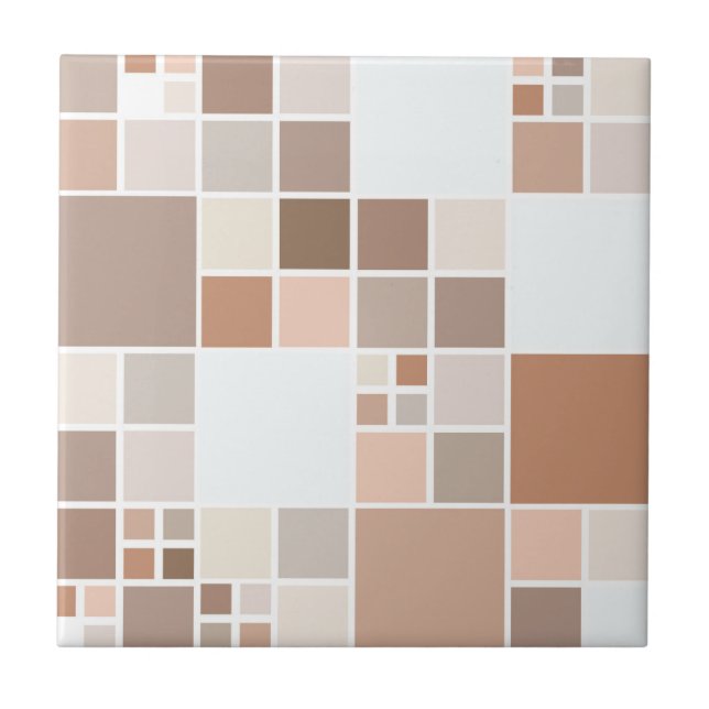 Modern Mosaic Tan Chocolate Kitchen Tile Kakelplatta (Framsidan)