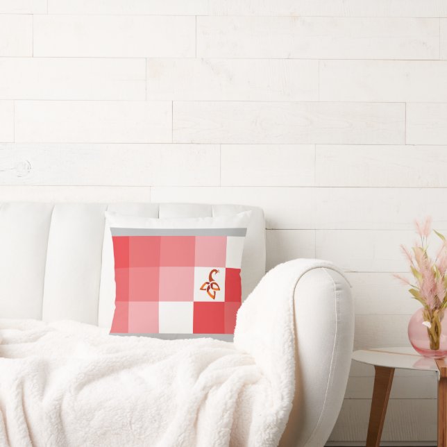 Modern mosaik: Crimson & Blush Geometrisk polyeste Kudde (Soffa)