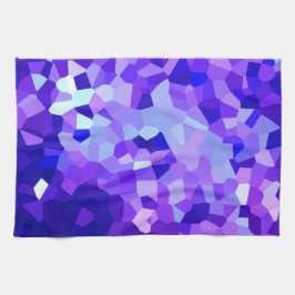 Modern mosaik för blått- och lilamålat glasshav kökshandduk