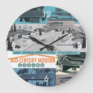 Modern mosaik för retro-licious 60-tal! stor klocka