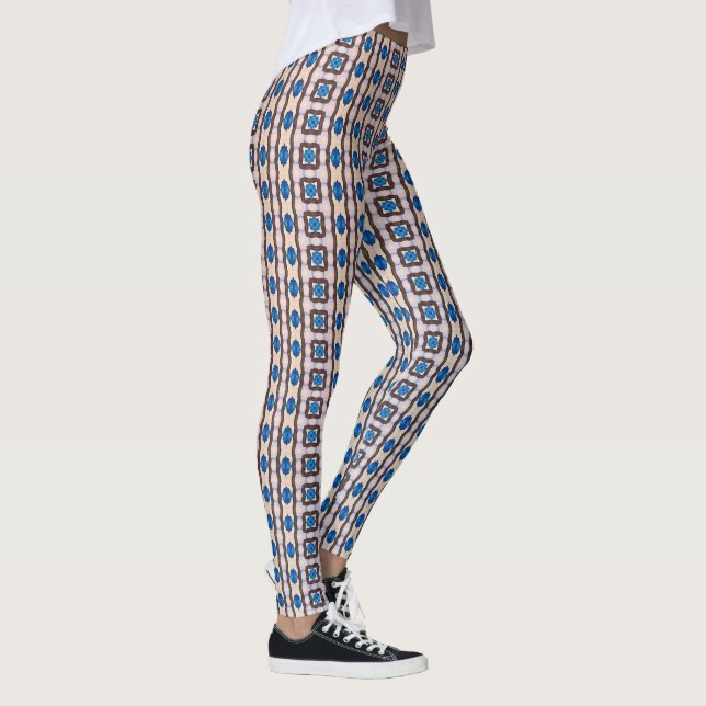Modern mosaik geometrisk abstrakt mönster 1298 leggings (Höger)