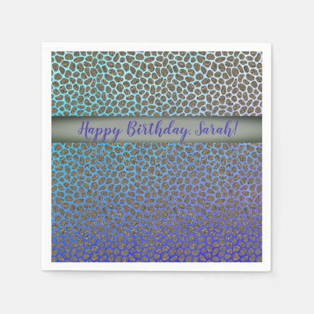 Modern mosaikdjursskrift pappersservett (Framsidan)