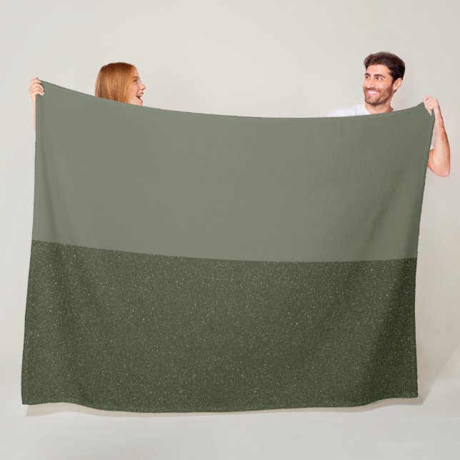 Modern Moss Grönt Split Fleece Blanket (På plats)