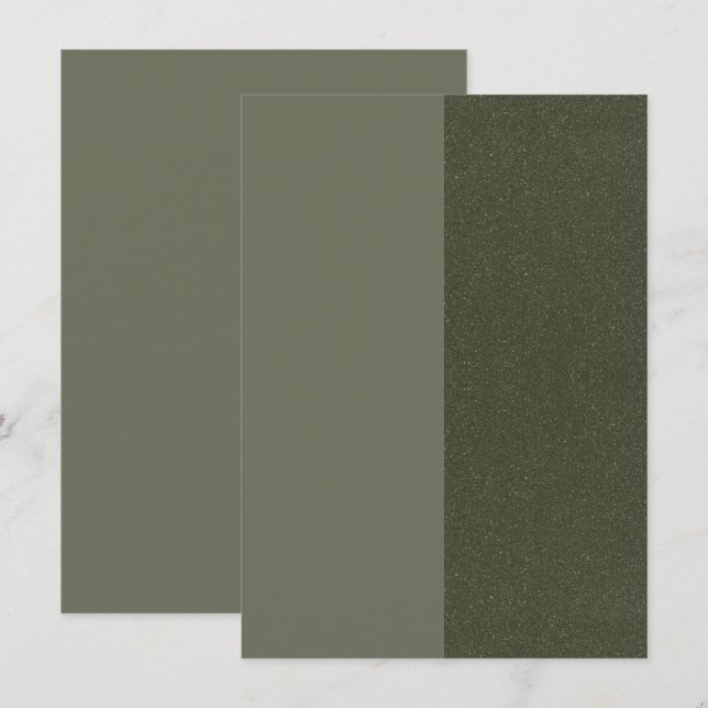 Modern Moss Grönt-uppdelningskort - Anpassa Tilläggskort (Fram/baksida)