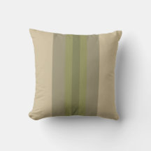 Modern mossa grön beige randig kastkudde