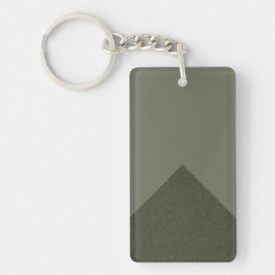 Modern mossa grön Chevron-nyckelring – Anpassnings