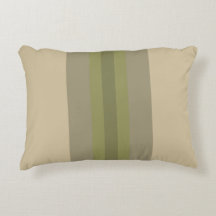 Modern mossgrön beige randig accentkudde