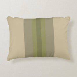 Modern mossgrön beige randig accentkudde prydnadskudde