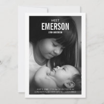 Modern Möte födelsekort för foto från Baby