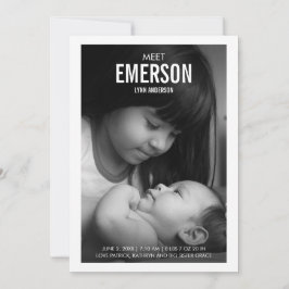 Modern Möte födelsekort för foto från Baby Meddelande