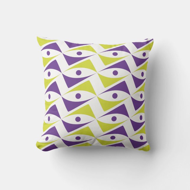 Modern Motif Lila & Chartreuse| Gul-Grön Kudde (Framsida)