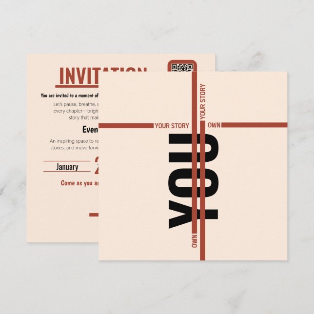 Modern Motivational Event Invitation Card | Semina Inbjudningar (Fram/baksida)