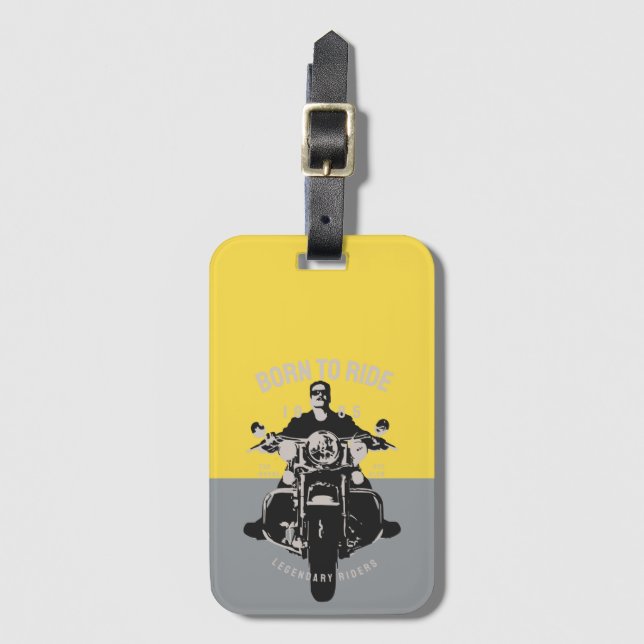 Modern motorcykelförare - färgblockkonst bagagebricka (Framsida vertikal)