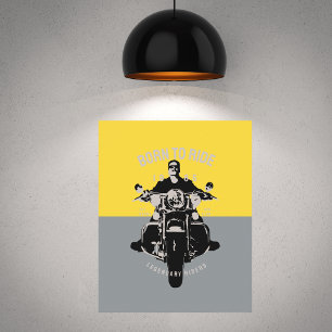 Modern motorcykelförare - färgblockkonst poster