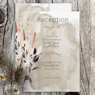 Modern mottagning av Rustic Boho Bouquet Tilläggskort
