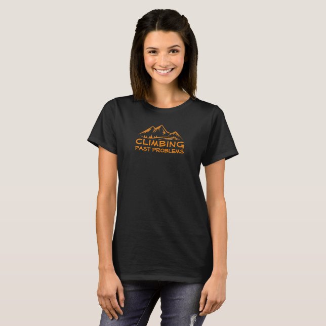 Modern Mountain Hiking orange black T Shirt (Hel framsida)