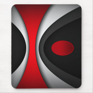 Modern mousepad, svart, röd, grått, vit, abstrakt musmatta