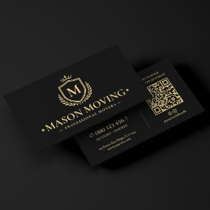 Modern Moving Trucking Company Shield Logotyp Svar Visitkort