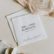 Modern Mr. och Mrs. Elegant bröllop Napkin