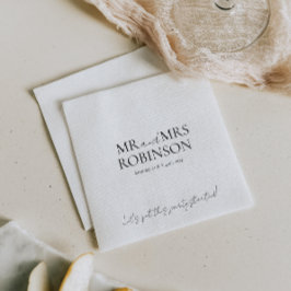 Modern Mr. och Mrs. Elegant bröllop Napkin Pappersservett