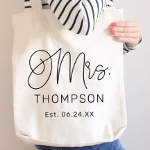 Modern Mrs Kalligrafi Monogram Bröllopsdatum