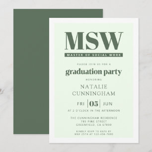 Modern MSW Master of Social Work-examen Inbjudningar