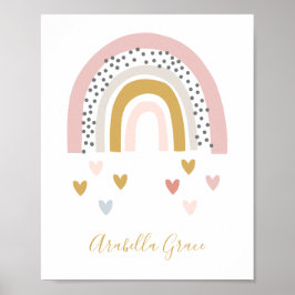 Modern MTED Rainbow Monogrammed Namn Nursery Poster