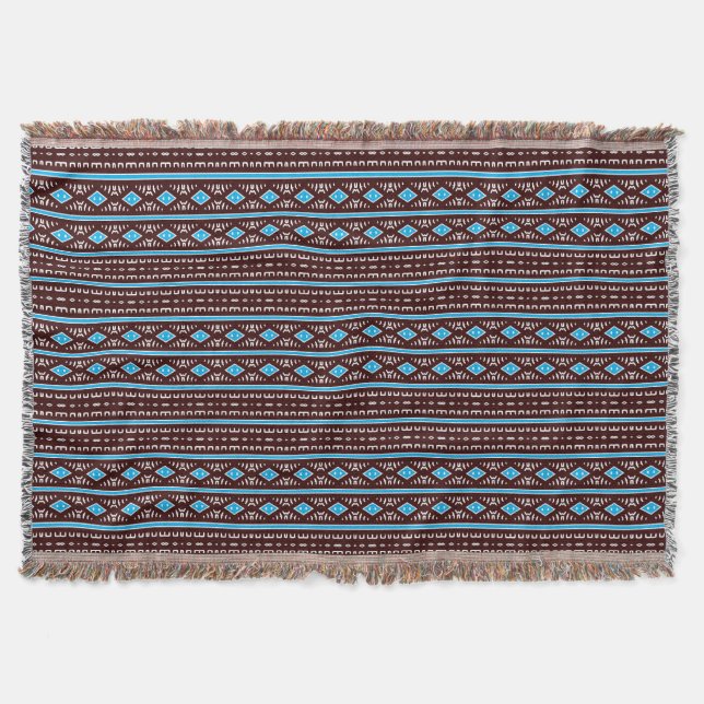 Modern Mudcloth Mönster Throw Blanket Filt (Framsidan)