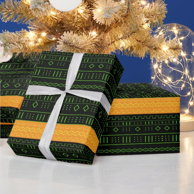 Modern Mudcloth Presentpapper (Helgdagar)