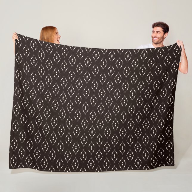 Modern Mudcloth Tribal Fleece Blanket (På plats)