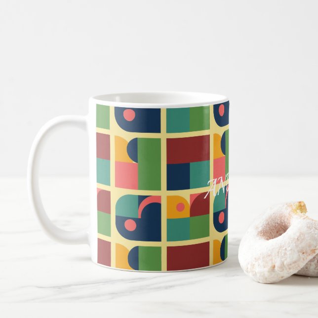 Modern Mug – Abstract Geometric Pattern Kaffemugg (Med munk)