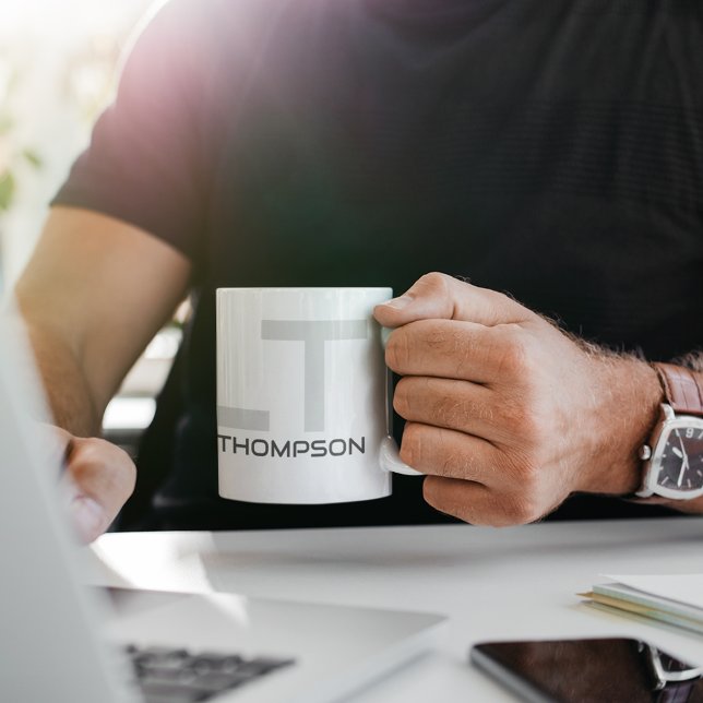 Modern Mugg med Namn och Initialer (simple & modern)